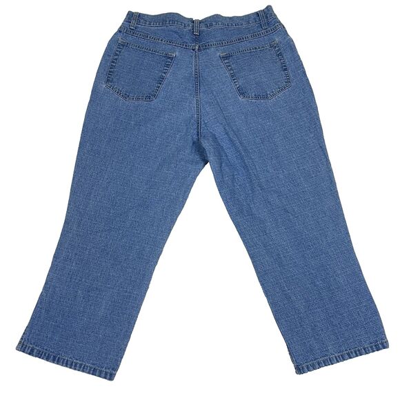 VTG Bill Blass Women’s 14 Capri Jeans Cotton Light Wash High Rise Slit Hem - Picture 13 of 16